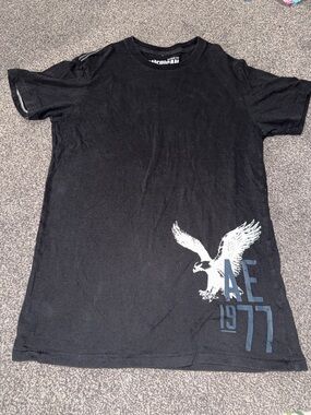 American Eagle Vintage Fit Graphic Tee Black Eagle 1977 Y2K Style Men’s XS